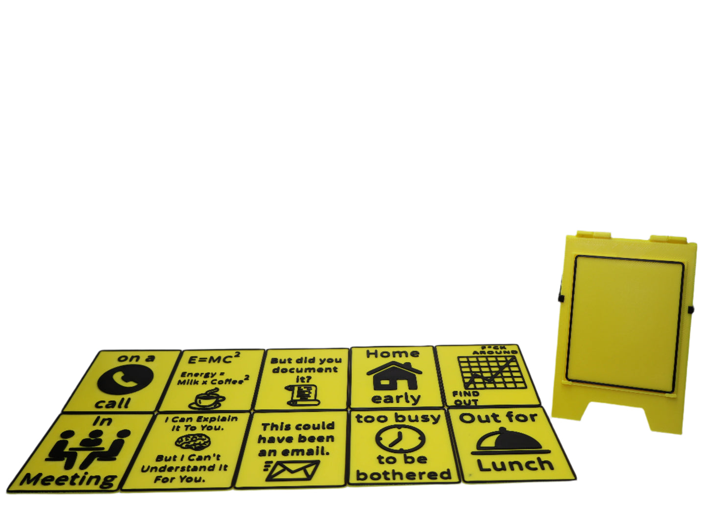Desktop Foldable Signs: Office Humor & Desk Decor - 10 Different signs