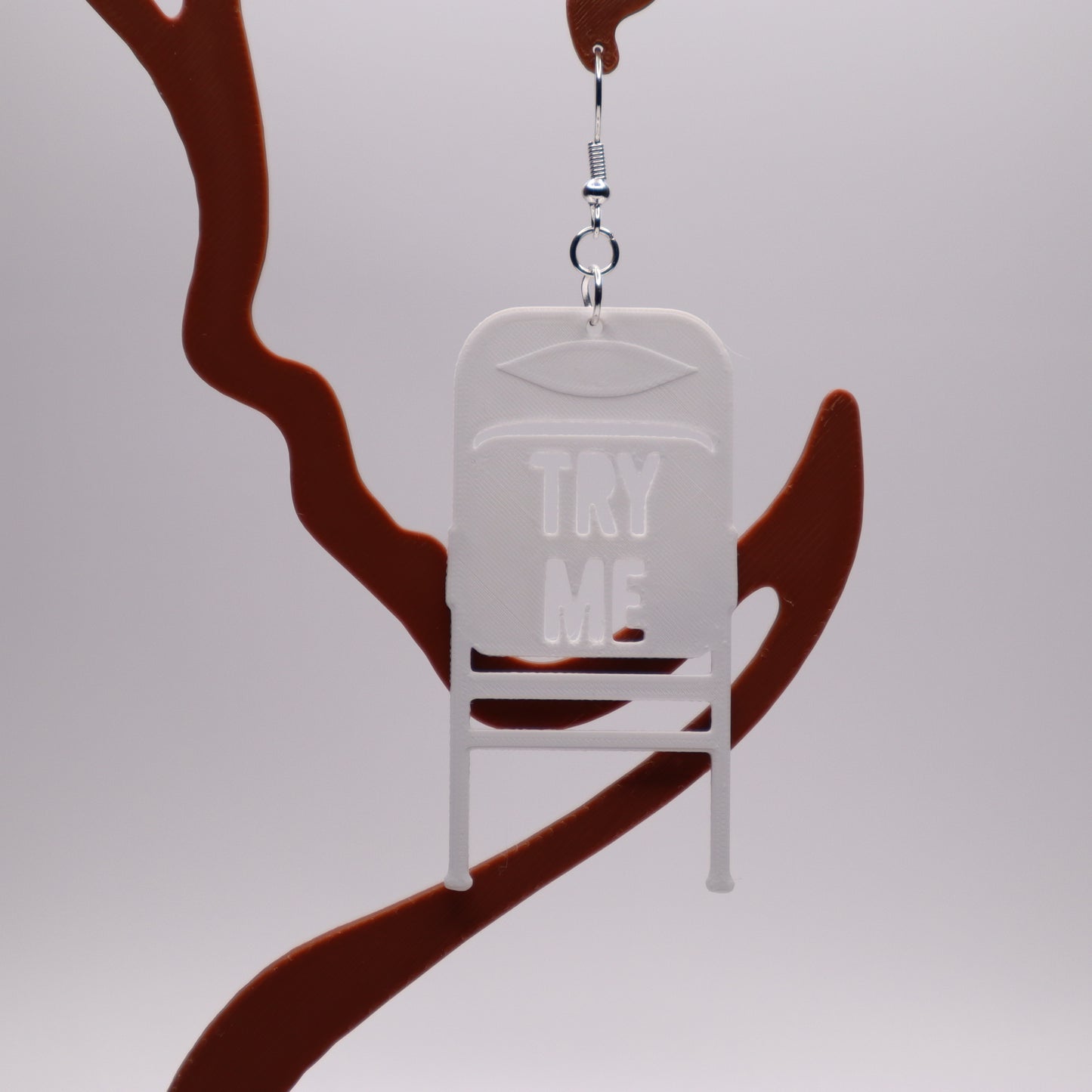 🪑 “TRY ME” Folding Chair Earrings – Montgomery Brawl Edition