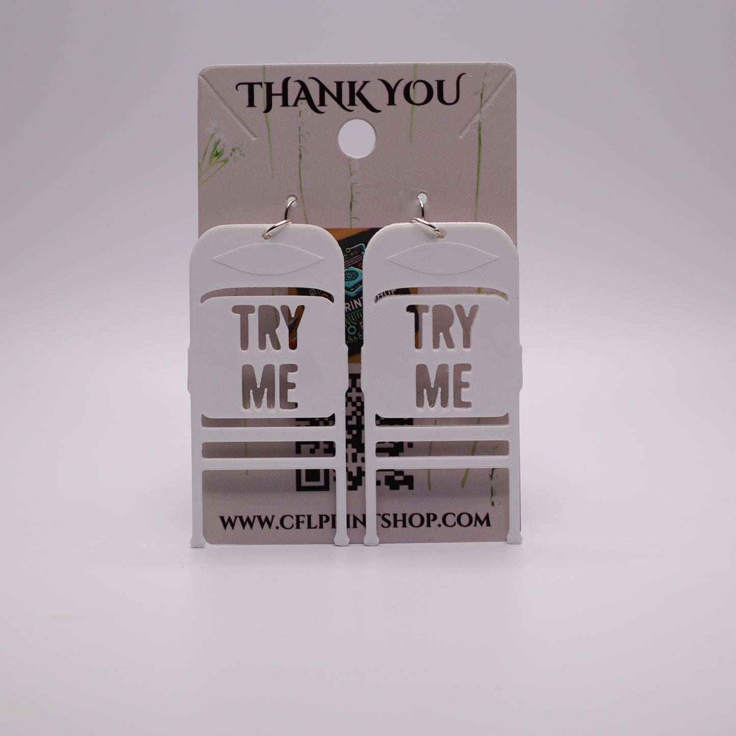 🪑 “TRY ME” Folding Chair Earrings – Montgomery Brawl Edition