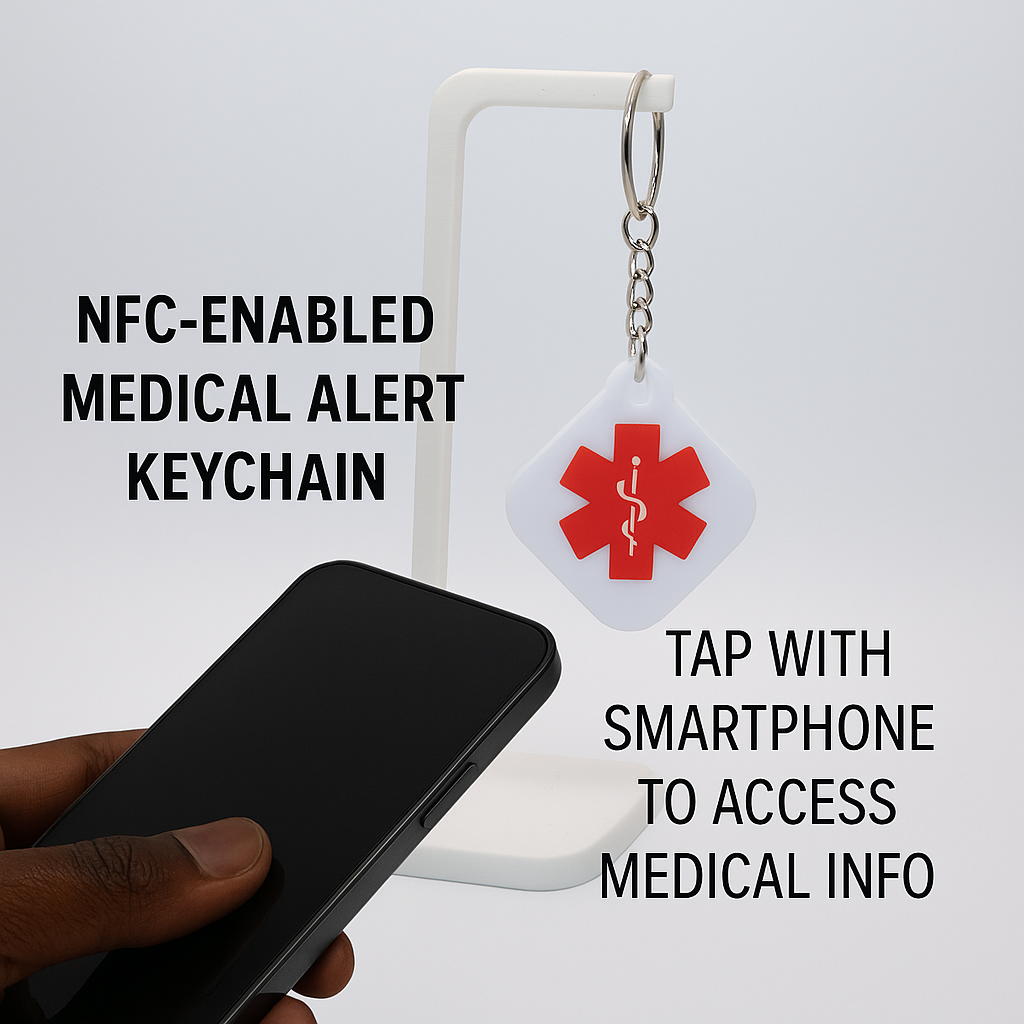 🚨 Medical Alert NFC Keychain – Tap for Instant Info 📲