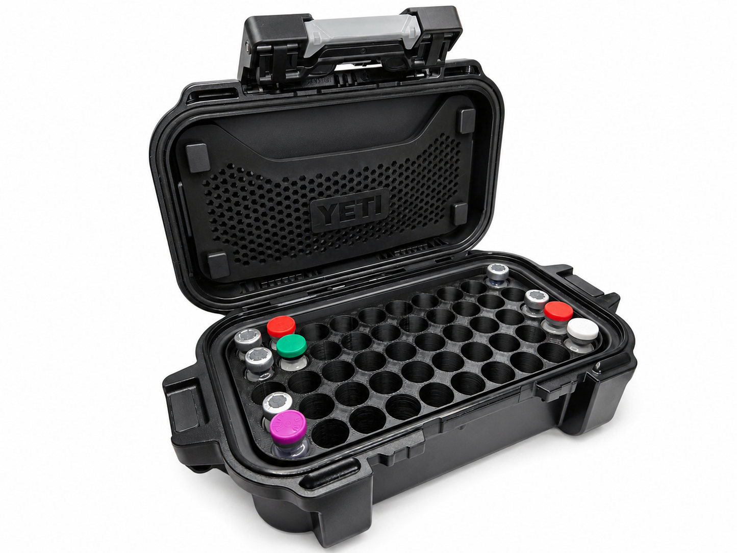 🧪✨ Peptide Organizer Insert for YETI® GoBox 1 Gear Case 🧊💉 | 6️⃣ × 3mL Vial Holder 🧬 | Research Storage 📦 | 🚫 Insert Only 🇺🇸