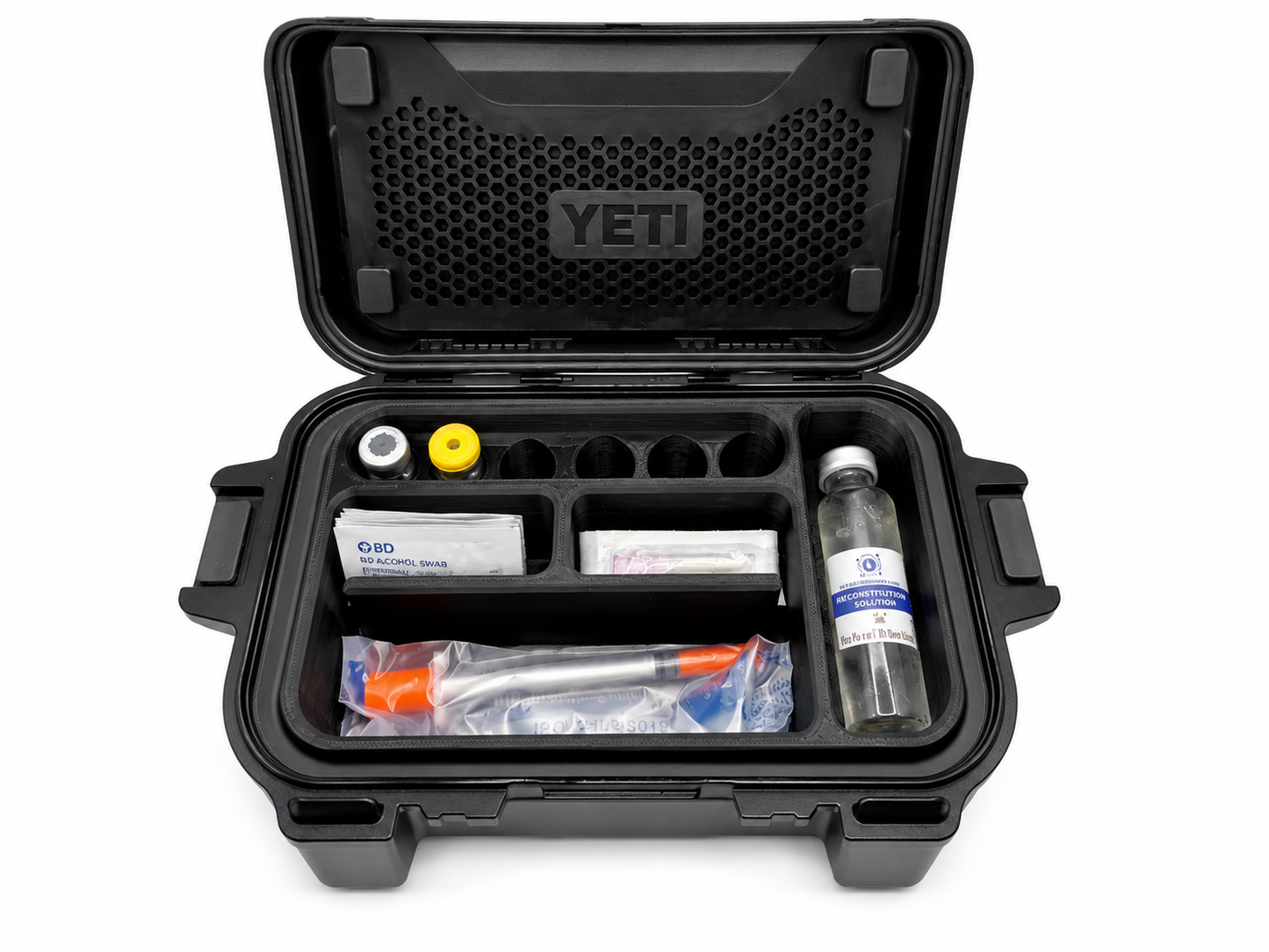 🧪✨ Peptide Organizer Insert for YETI® GoBox 1 Gear Case 🧊💉 | 6️⃣ × 3mL Vial Holder 🧬 | Research Storage 📦 | 🚫 Insert Only 🇺🇸