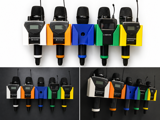🔥 Expandable Mic, Beltpack & Battery Wall Holder 🎤🎧🔋 Modular DJ Church Studio Organizer