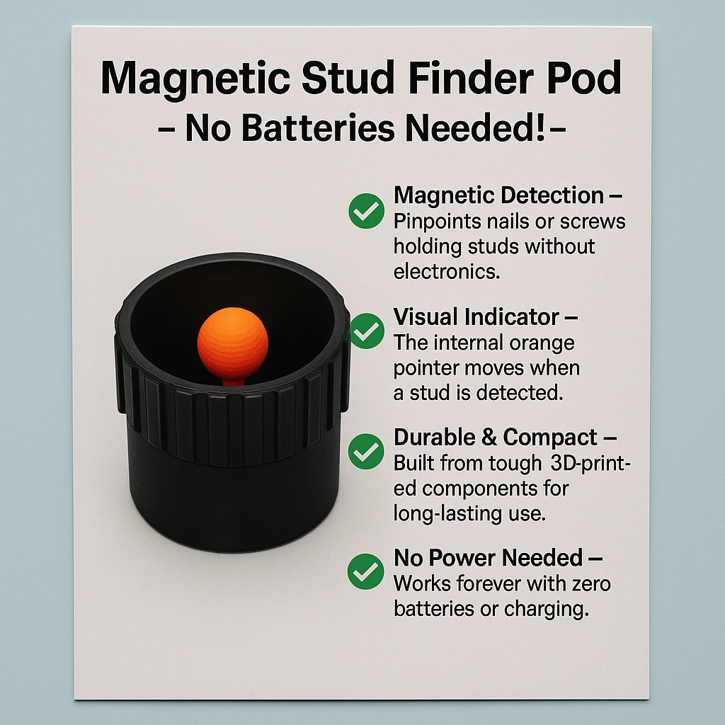 Magnetic Wall Marker – Manual Stud & Screw Locator, No Batteries Needed
