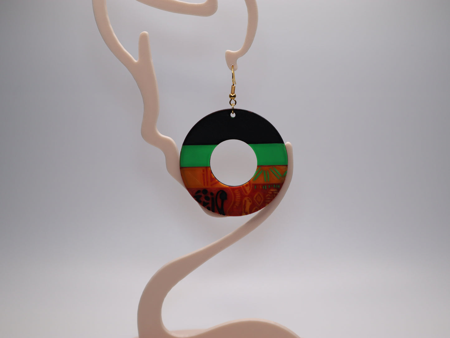 Textured Pan-African Donut Earrings