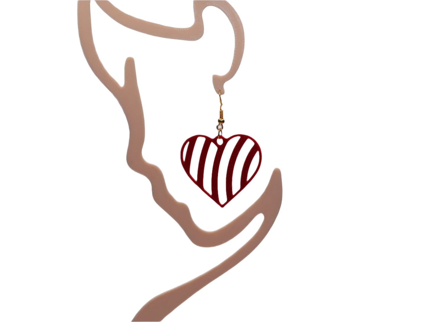 Striped Heart Earrings