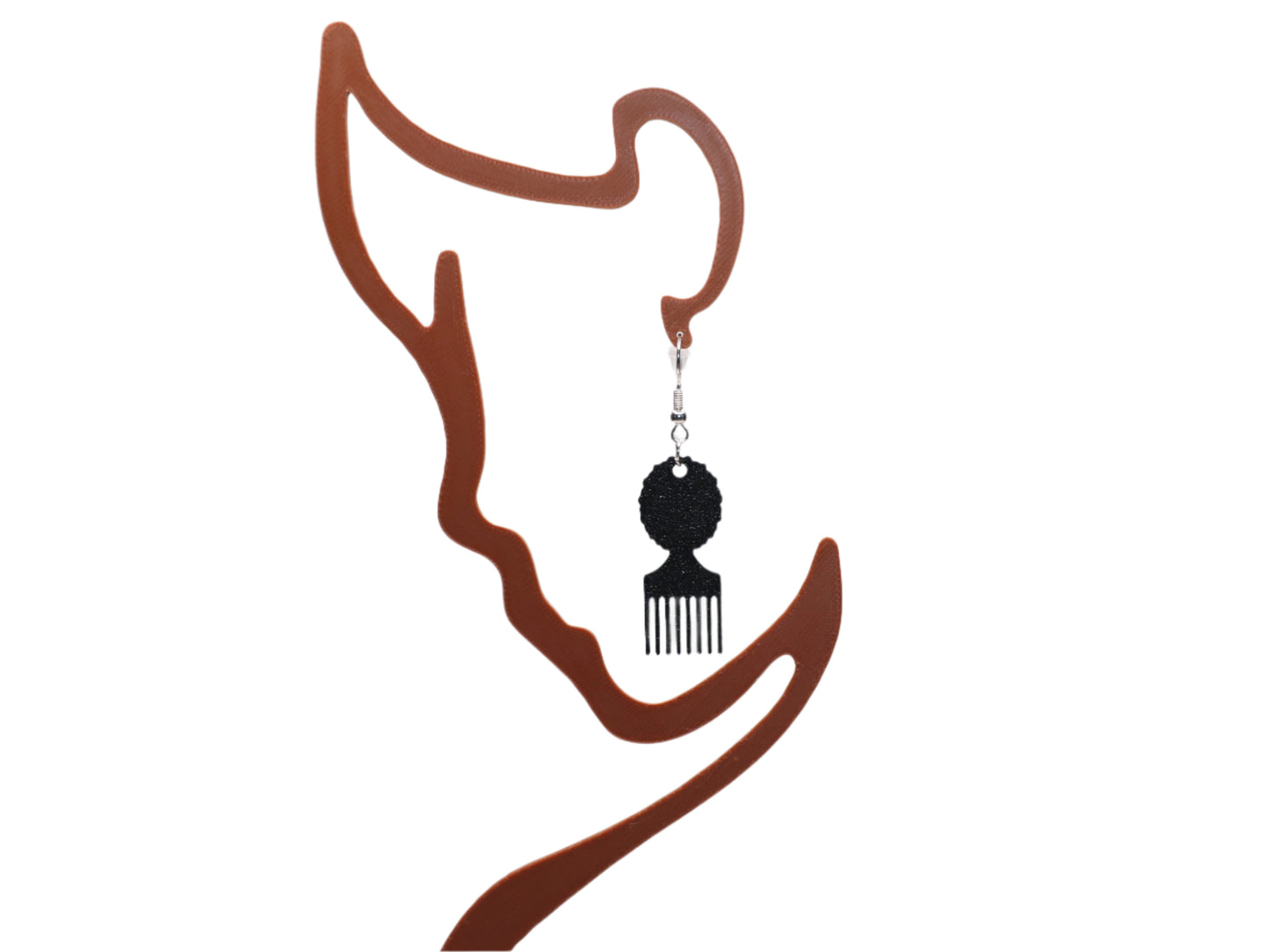 3D Printed Afro Pick Earrings - Celebrate Your Heritage