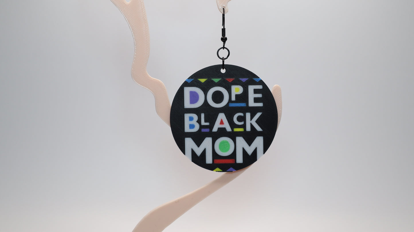 Dope Black Mom Circle Earrings - Celebrate Bold Motherhood