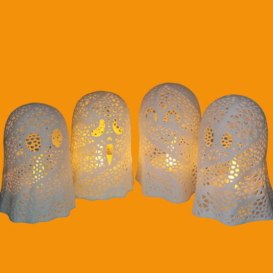 🎃 Halloween LED Flameless Candle Lights – Ghosts, Pumpkins & Spooky Designs 👻✨
