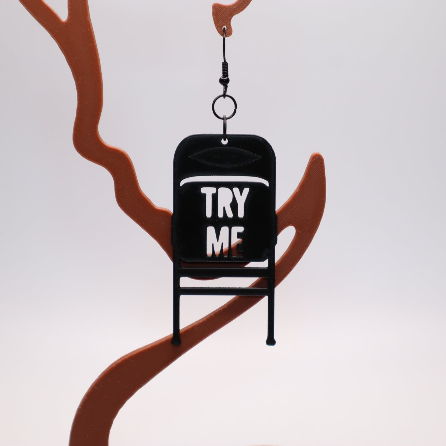 🪑 “TRY ME” Folding Chair Earrings – Montgomery Brawl Edition