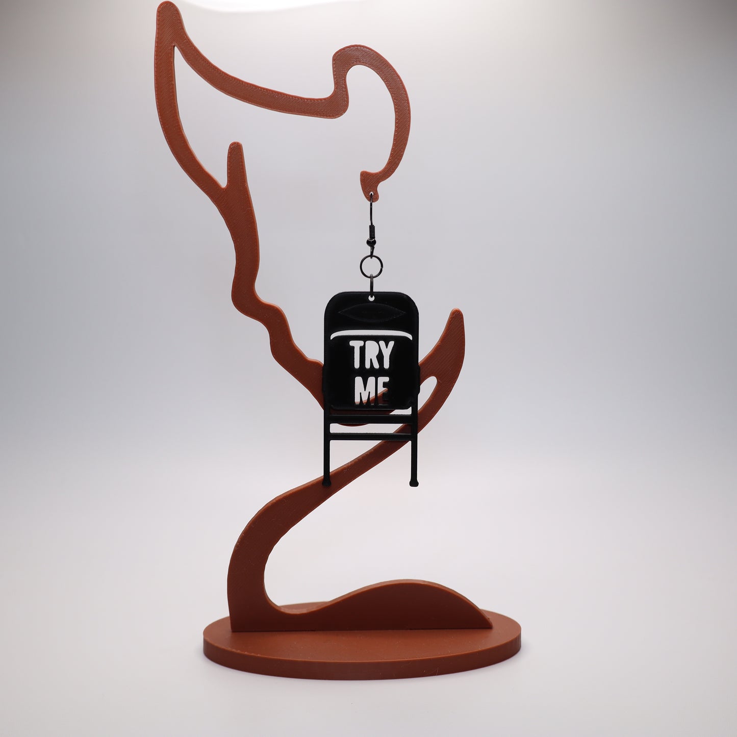 🪑 “TRY ME” Folding Chair Earrings – Montgomery Brawl Edition